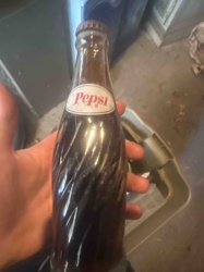 Vintage Pepsi Spiral Glass Soda Bottle (Full)