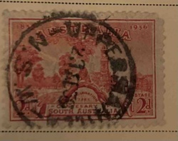 Australia 1936 South Australia Centenary 2d Sepia and Rose Stamp