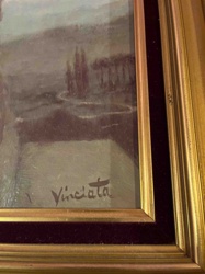 Framed Landscape Painting Signed 'Vinciata'