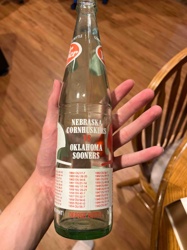 Vintage Dr Pepper Nebraska Cornhuskers vs Oklahoma Sooners Commemorative Bottle