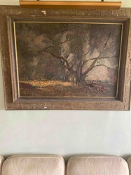 Autumnal Landscape Oil Painting with Ornate Frame