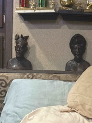 Pair of Dark Patinated Busts