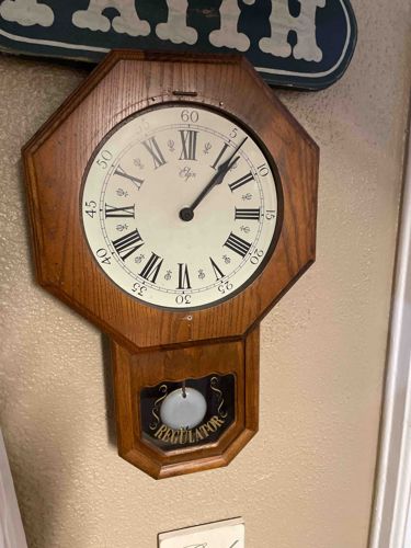 Elgin Octagonal Wall Regulator Clock
