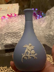 Wedgwood-style Jasperware Pyriform Vase with Putto Bas-Relief