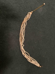 Multi-strand Cream Beaded Choker Necklace