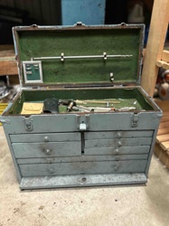 Vintage Machinist's Toolbox with Tools