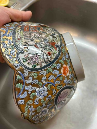 Japanese Imari-Style Ceramic Teapot or Vessel