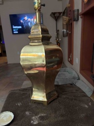 Polished and Unpolished Brass Table Lamp Base