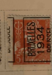 Belgium 1934 'BRUXELLES' Overprint Postage Stamp