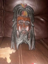 Carved Wooden Dreadlock Mask