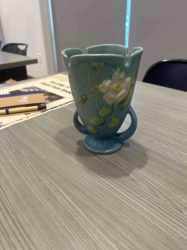 Vintage Ceramic Floral Vase with Handles