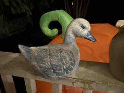 Weathered Ceramic Duck Figurine