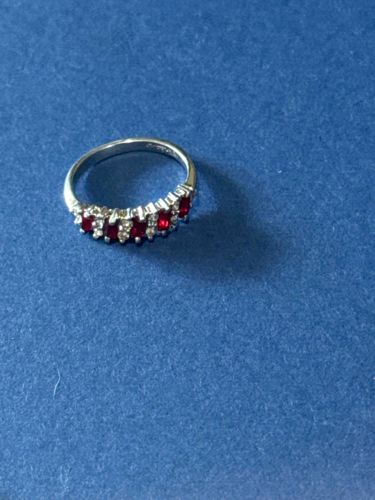 Ring with Red and Clear Stones (18K HGE)
