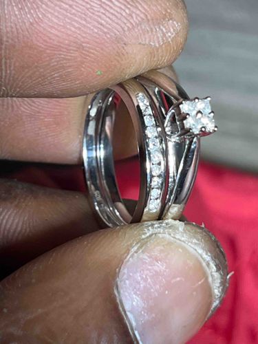 Diamond Engagement and Wedding Band Set