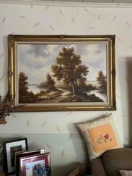 Framed Landscape Oil Painting