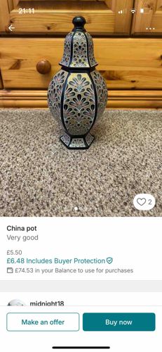 Decorative Lidded Jar with Ornate Floral/Foliate Pattern