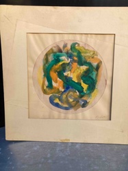 Abstract Watercolor Painting by R. Wilson, 1969