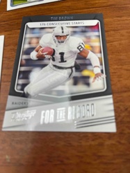 Tim Brown 176 Consecutive Starts 'Prestige For The Record' NFL Trading Card
