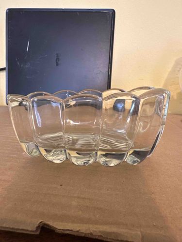 Vintage Molded Scalloped Glass Pipe and Cigar Rest Holder