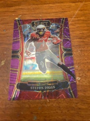 2021 Panini Select Stefon Diggs Purple Tri-Color Die-Cut Football Card