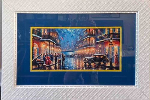 New Orleans Jazz Street Scene Framed Art Print