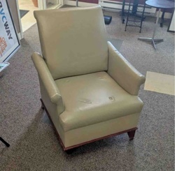 Vintage Cream Upholstered Armchair