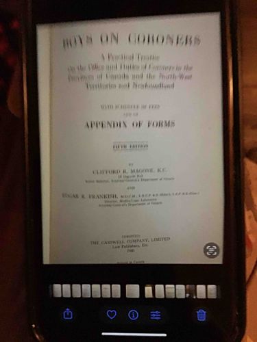 Boys on Coroners: A Practical Treatise On the Office and Duties of Coroners in the Provinces of Canada and the North-West Territories and Newfoundland, Fifth Edition