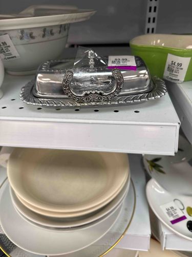 Vintage Silver-Plated Covered Butter Dish