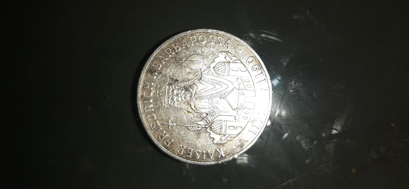 Submitted photo of Commemorative medal or token bearing inscription 'KAISER FRIEDRICH I. BARBAROSSA'