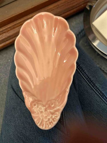 Vintage Pink Shell-Form Ceramic Dish or Tray