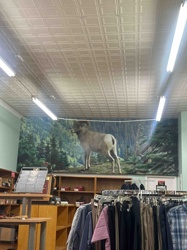 Commercial Interior with Faux Tin Ceiling and Bighorn Sheep Mural