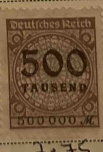 German Hyperinflation Stamp - 500 Tausend (500,000) Mark