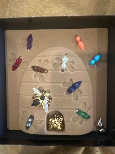 Joan Rivers Classics Collection Interchangeable Bee Pin/Brooch and Earring Set