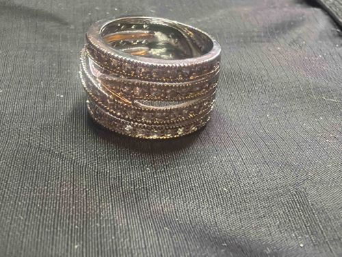 Multi-Row Pavé Wrapped Bands Ring