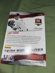 2015 Panini USA Baseball Box Set Luis Tuero 15U National Team /299 Autograph Card (Potential)