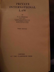 Private International Law by G. C. Cheshire (Third Edition)