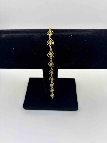10k Solid Gold Heart and Spade Link Bracelet