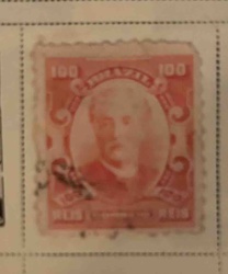 Brazil 100 Reis Dom Pedro II Stamp