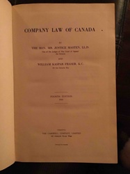 Company Law of Canada, Fourth Edition, 1941