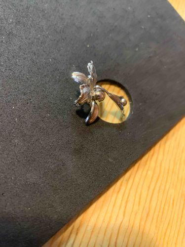 Vintage Silver-Tone Orchid Brooch