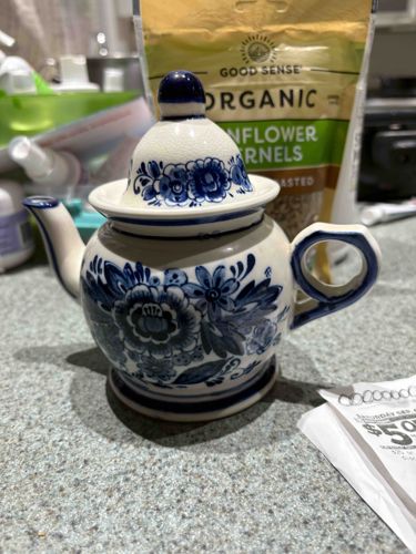 Delftware Style Miniature Teapot