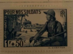 French 'Pour Nos Soldats' Philatelic Stamp - World War II Era