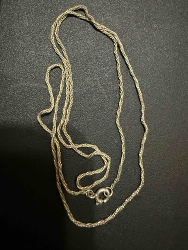 Vintage Sterling Silver Singapore Twist Chain Necklace