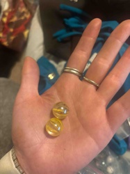 Clear Glass Marbles with Yellow Swirls