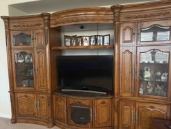 Traditional Carved Wood Entertainment Center