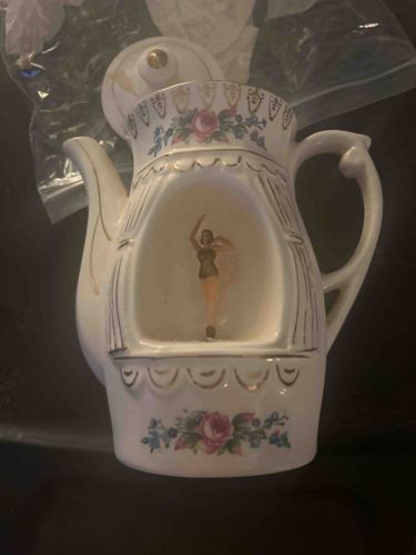 Vintage Ceramic Dancer Themed Coffee Pot or Teapot