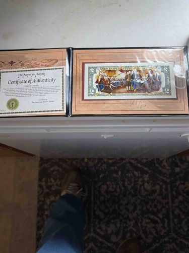 The American Historic 'The Full Color' Framed United States Two-Dollar Bill with Certificate of Authenticity