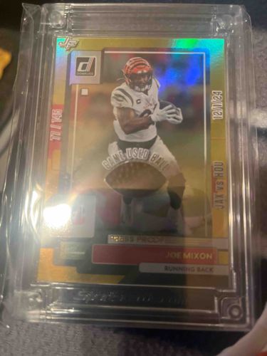 2020 Donruss Joe Mixon Press Proof Gold Game-Used Ball Relic Card #77/145