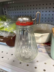 Vintage Glass Sugar/Cheese Shaker with Perforated Lid