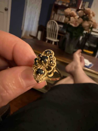 Vintage 14k Gold Ruby Cluster Ring